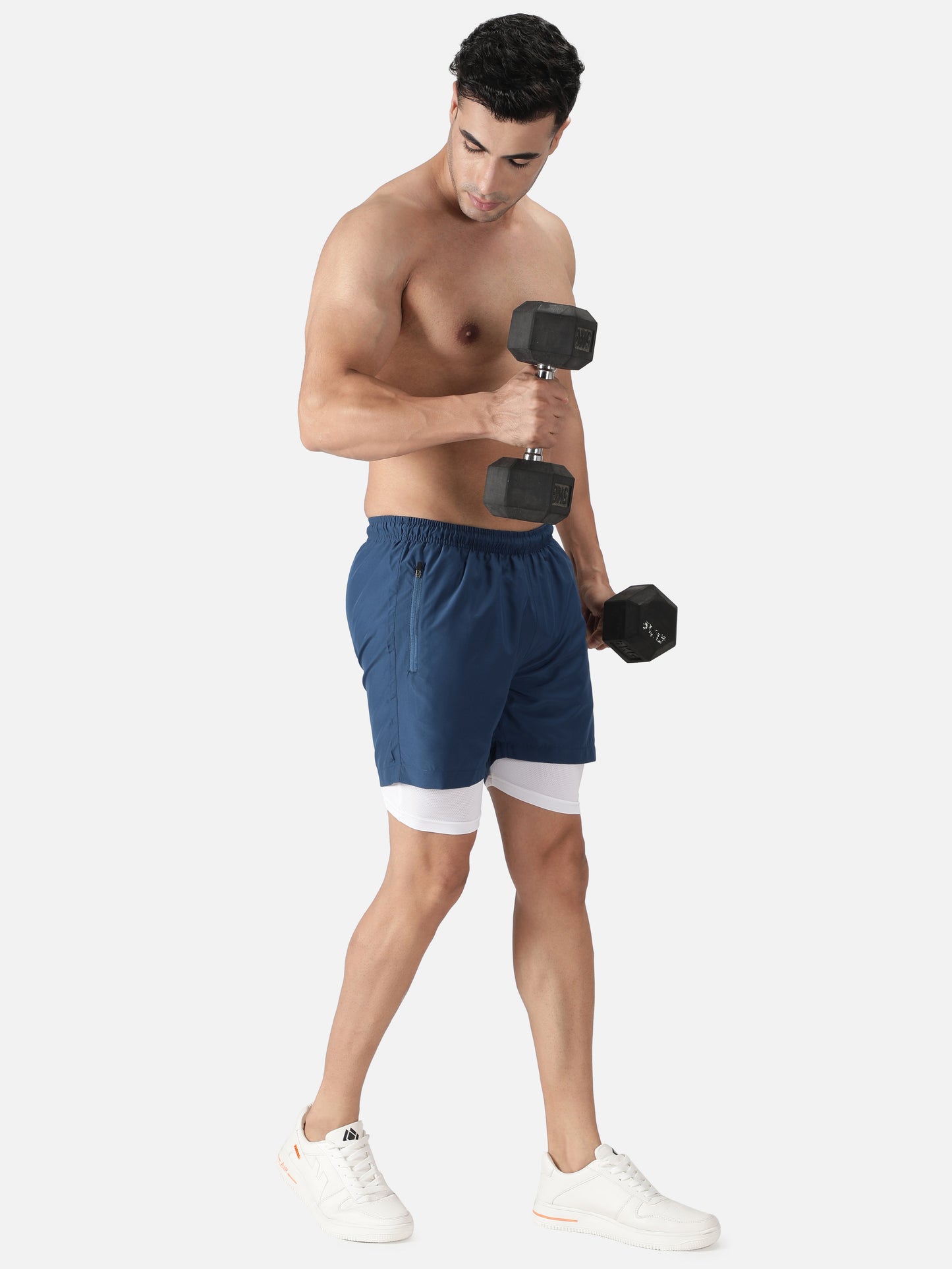 Men's Double Layer Running Saga 2IN1 Short