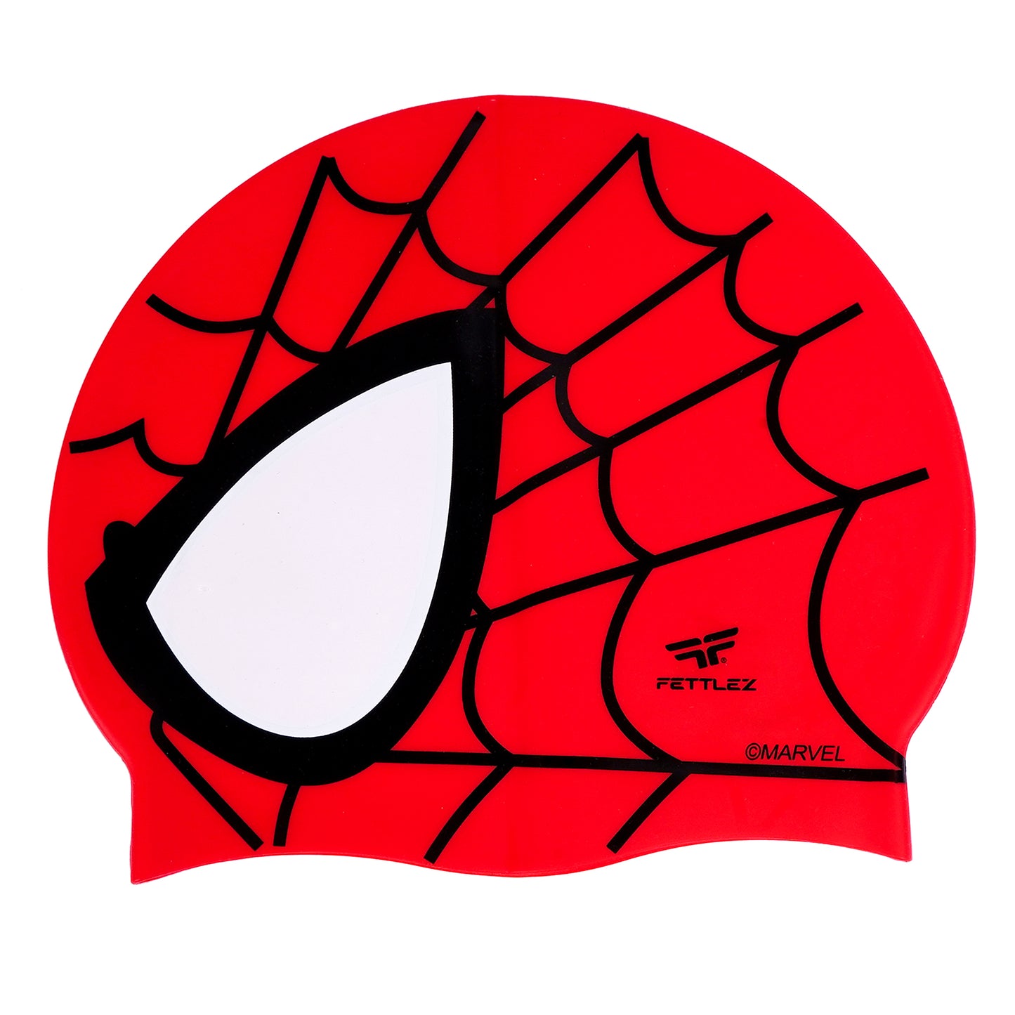 Kids Spider Silk Print Silicone Swimming Cap – Stretchy, Waterproof & Fun