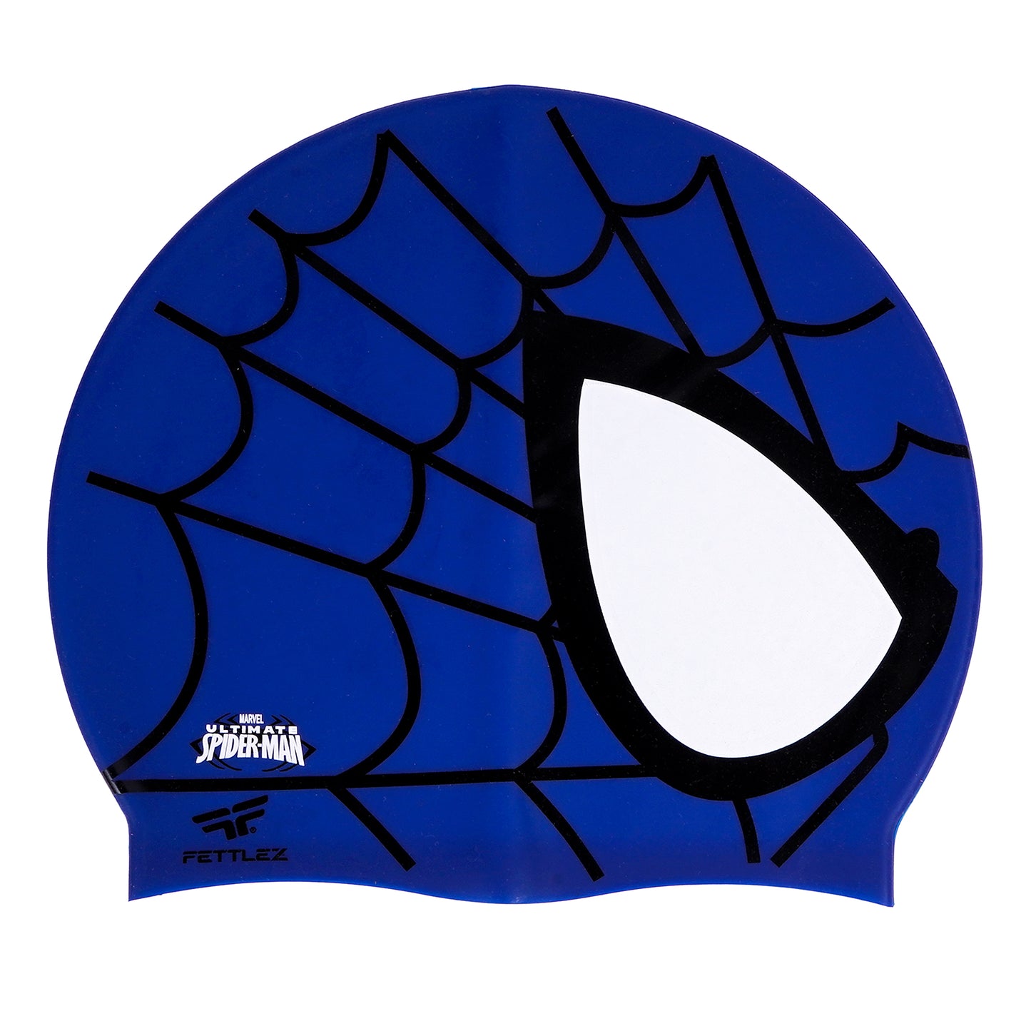 Kids Spider Silk Print Silicone Swimming Cap – Stretchy, Waterproof & Fun