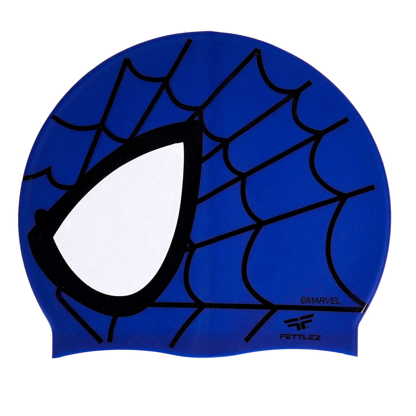 Kids Spider Silk Print Silicone Swimming Cap – Stretchy, Waterproof & Fun