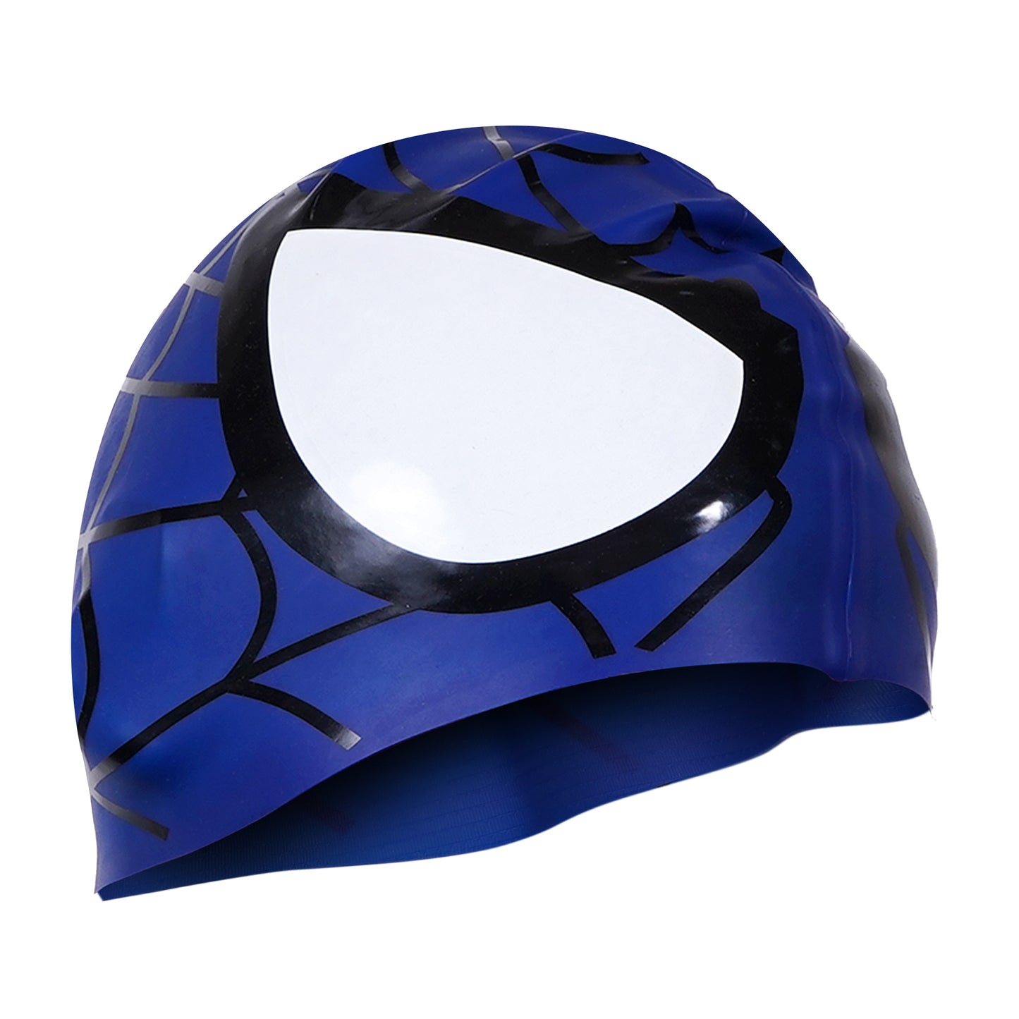 Kids Spider Silk Print Silicone Swimming Cap – Stretchy, Waterproof & Fun