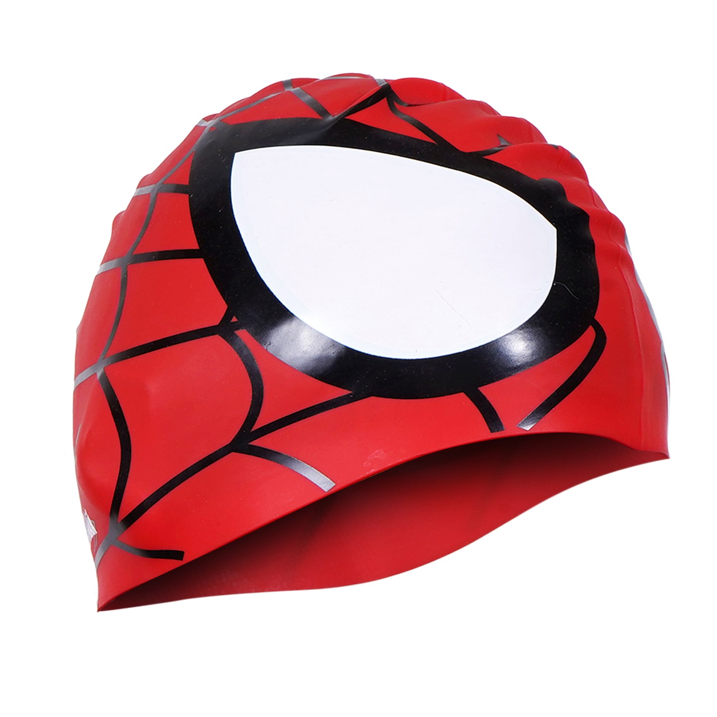 Kids Spider Silk Print Silicone Swimming Cap – Stretchy, Waterproof & Fun