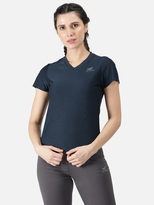 Womens Short Sleeve Melange Training Tee